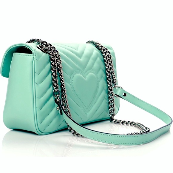 Rare & Limited Edition Gucci Marmont Small GG Matelassé Pastel Green Calfskin! - Picture 8 of 16